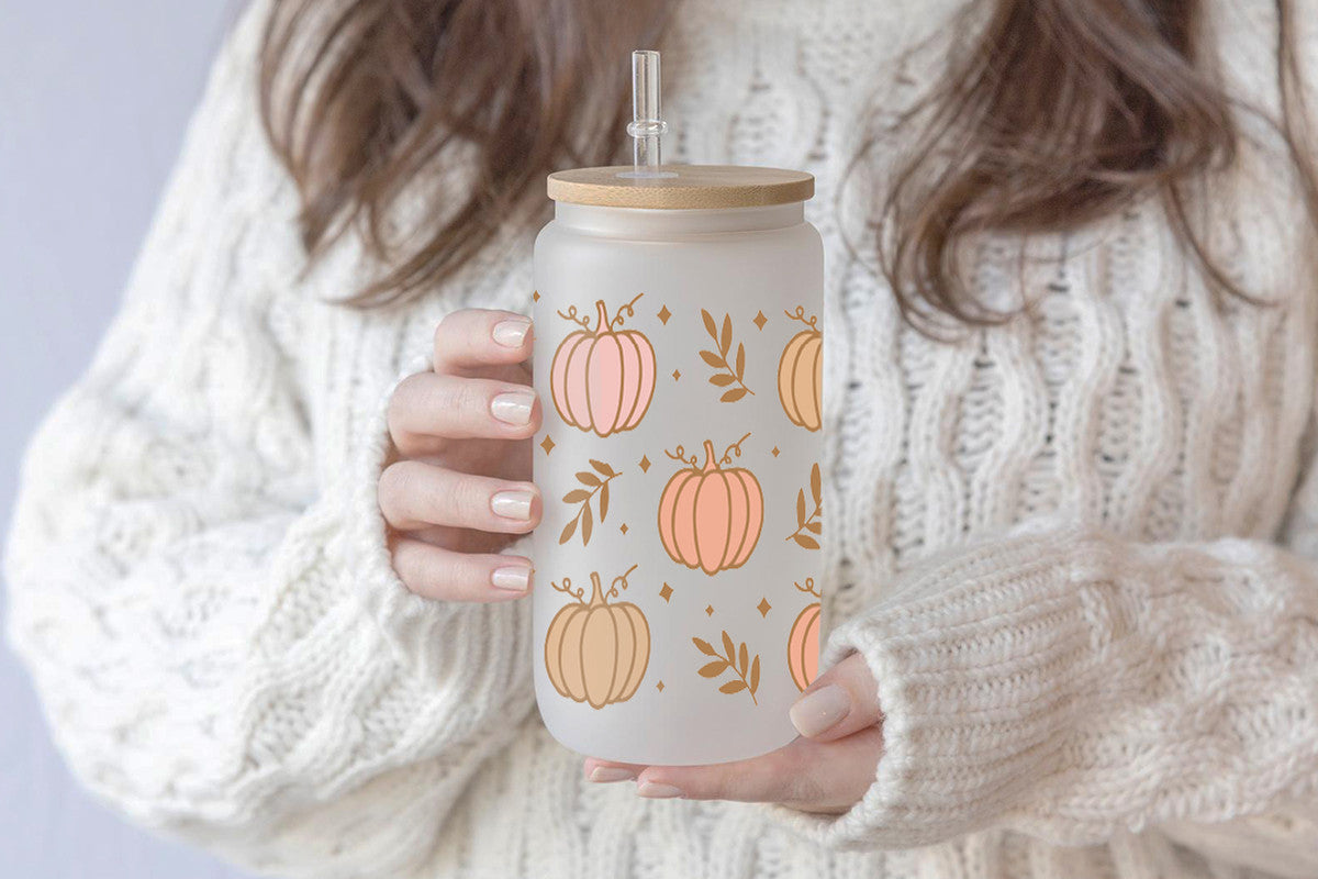 Pumpkin 16oz Tumbler Cup With Bamboo Lid And Straw, 