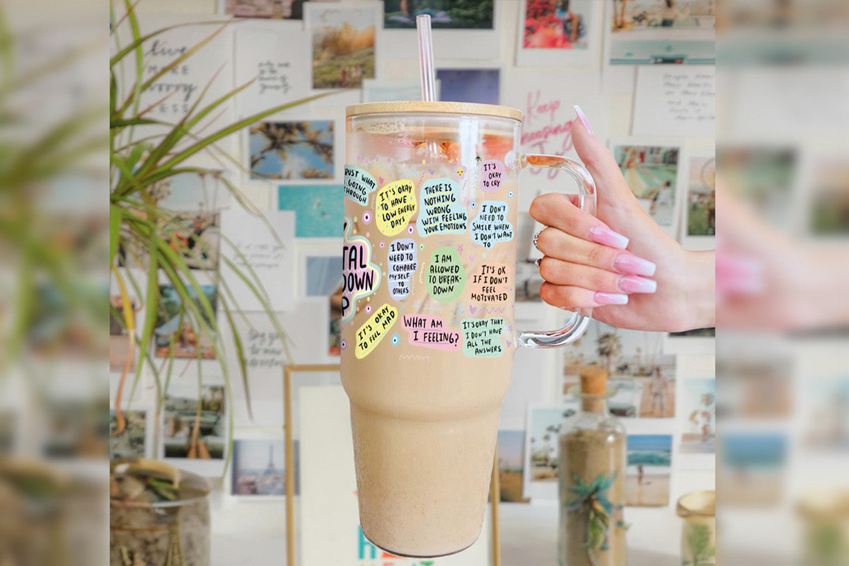 Mental Breakdown 16oz Tumbler Cup With Bamboo Lid And Straw, 