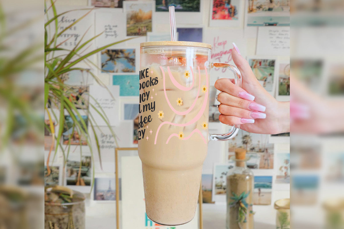 i like my books 16oz Tumbler Cup With Bamboo Lid And Straw, 