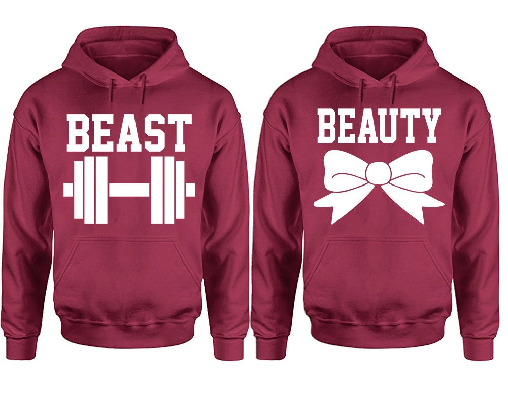 Beauty Beast Couple Hoodies, Matching Couple Hoodies,  Couple Hoodies, Sold Separately!!!