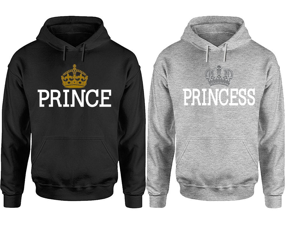 Christmas Couple gift Boyfriend Girlfriend Hoodies, Prince and Princess Hoodies, Matching Couple Hoodies,  Pullover Hoodies Sold Separately