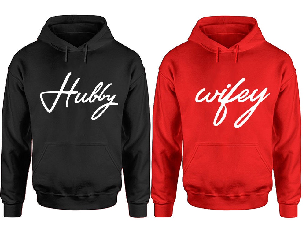 Hubby  Wifey Christmas Couple gift ,Couple Hoodies, Matching Couple Hoodies, Sweatshirt  Pullover Hoodies, Sold Separately!!!