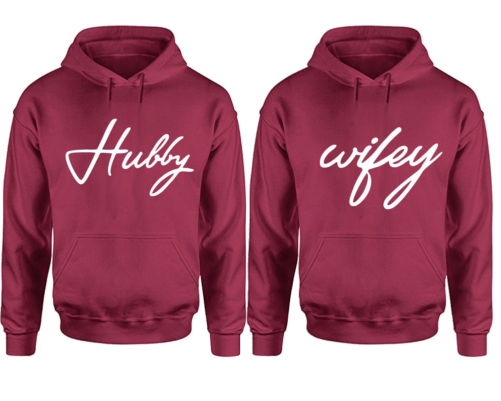 Hubby  Wifey Christmas Couple gift ,Couple Hoodies, Matching Couple Hoodies, Sweatshirt  Pullover Hoodies, Sold Separately!!!