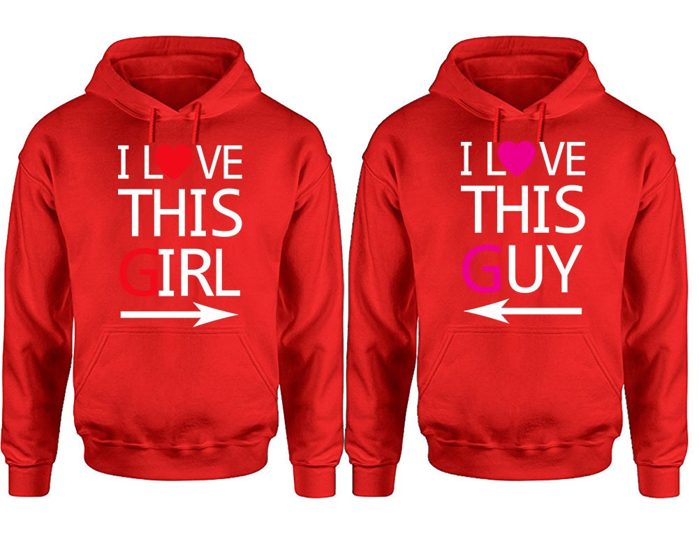 Christmas gift hoodies, I love this girl, I love this boy, Couple Hoodies, His and Her Hoodie, Matching Couple Hoodie, Sold Separately!!!