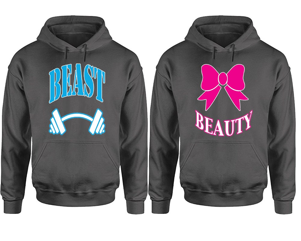 Beauty and Beast Christmas gift hoodies, Couple Hoodies, Matching Couple Hoodies,  Couple Hoodies Sold Separately