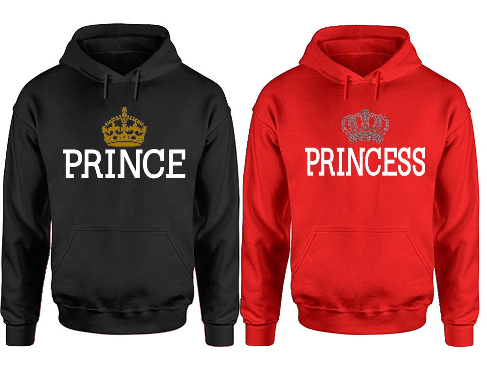 Christmas Couple gift Boyfriend Girlfriend Hoodies, Prince and Princess Hoodies, Matching Couple Hoodies,  Pullover Hoodies Sold Separately