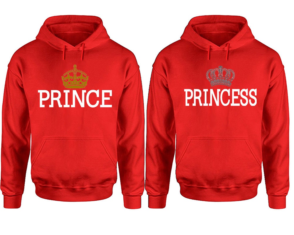 Christmas Couple gift Boyfriend Girlfriend Hoodies, Prince and Princess Hoodies, Matching Couple Hoodies,  Pullover Hoodies Sold Separately