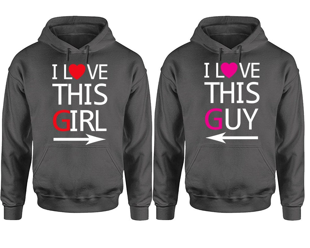 Christmas gift hoodies, I love this girl, I love this boy, Couple Hoodies, His and Her Hoodie, Matching Couple Hoodie, Sold Separately!!!