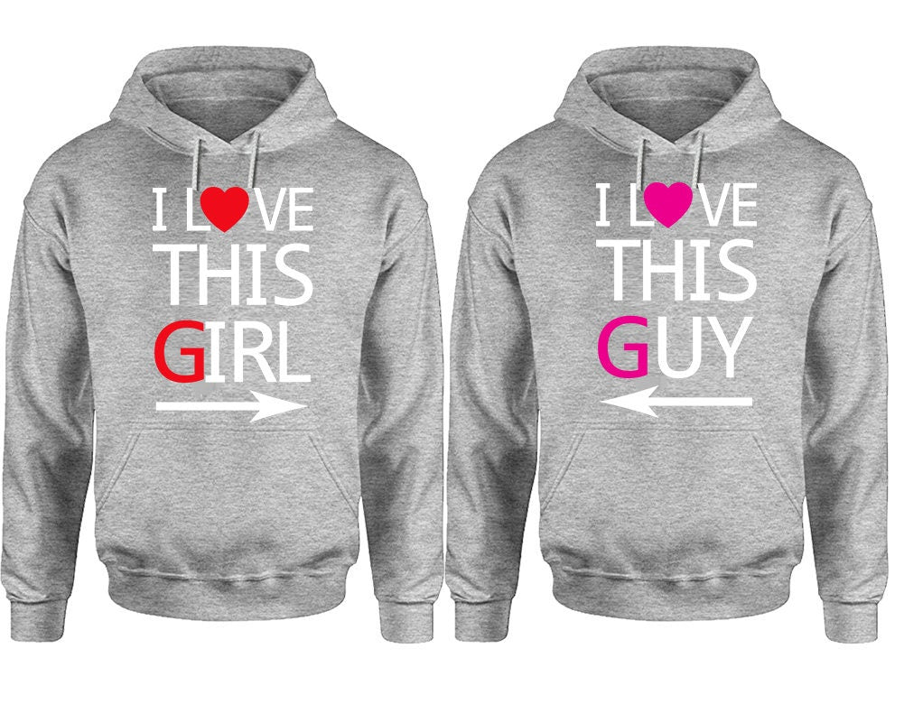 Christmas gift hoodies, I love this girl, I love this boy, Couple Hoodies, His and Her Hoodie, Matching Couple Hoodie, Sold Separately!!!