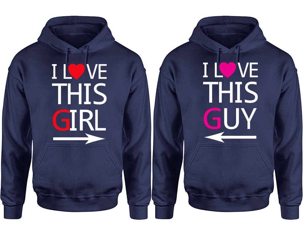 Christmas gift hoodies, I love this girl, I love this boy, Couple Hoodies, His and Her Hoodie, Matching Couple Hoodie, Sold Separately!!!