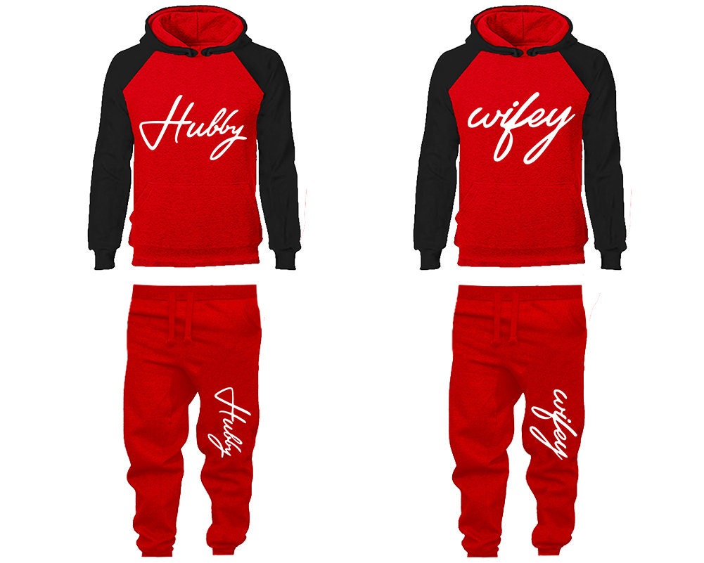 Christmas Couple Hubby Wifey Hoodie Jogger Pants  Clothing, Women Joggers Men Joggers King Queen Hoodies Matching  4 items Sold Separately