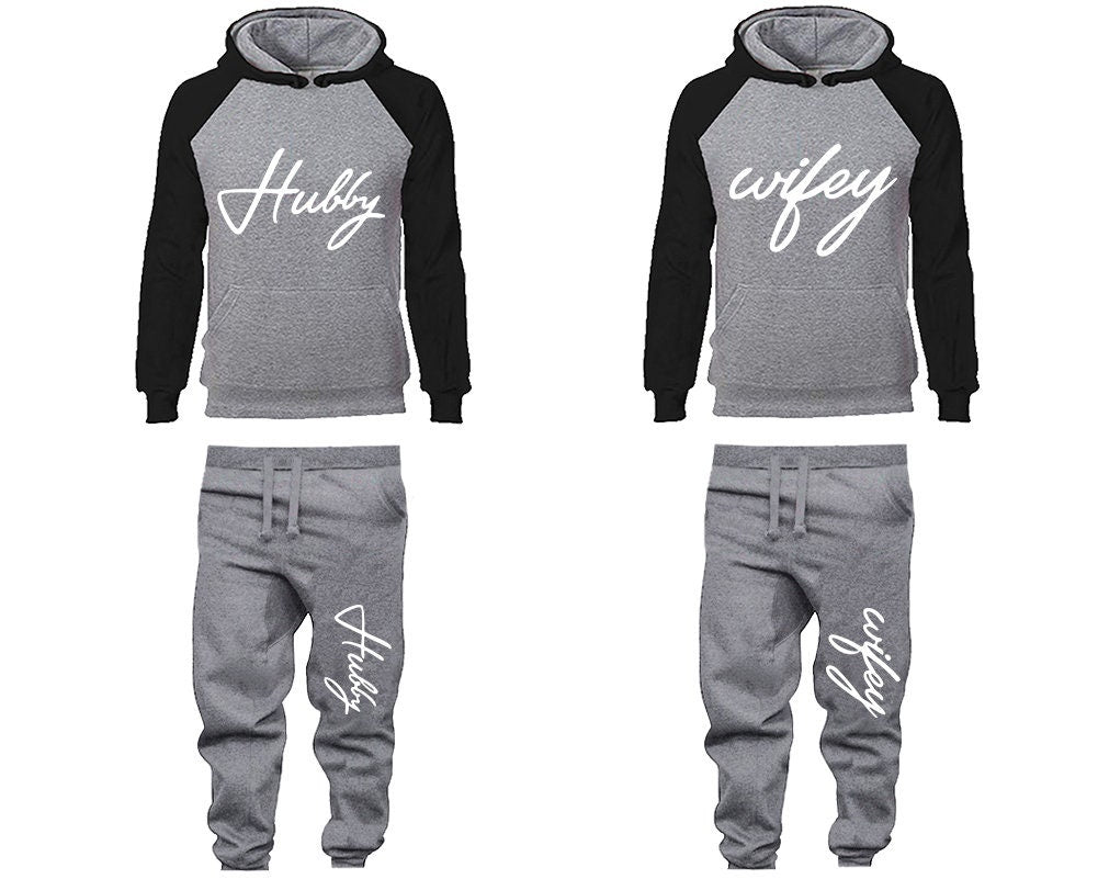 Christmas Couple Hubby Wifey Hoodie Jogger Pants  Clothing, Women Joggers Men Joggers King Queen Hoodies Matching  4 items Sold Separately