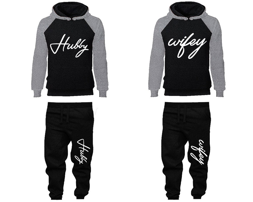 Christmas Couple Hubby Wifey Hoodie Jogger Pants  Clothing, Women Joggers Men Joggers King Queen Hoodies Matching  4 items Sold Separately