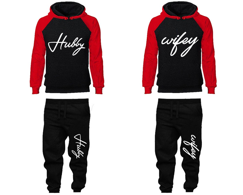 Christmas Couple Hubby Wifey Hoodie Jogger Pants  Clothing, Women Joggers Men Joggers King Queen Hoodies Matching  4 items Sold Separately