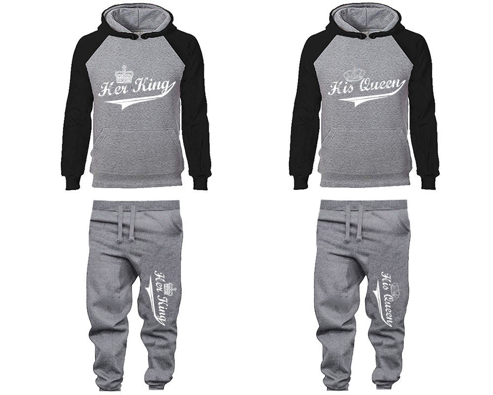 Her King His Queen Hoodie Jogger pants Christmas gift Clothing, Women Jogger Men Jogger King Queen Hoodies Matching 4 items Sold Separately