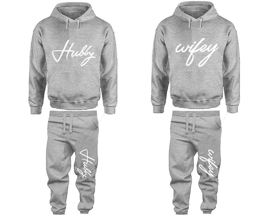 Christmas Hubby Wifey Hoodie Jogger pants Clothing, Women Joggers Men Joggers King Queen Hoodies Matching 4 items  Sold Separately