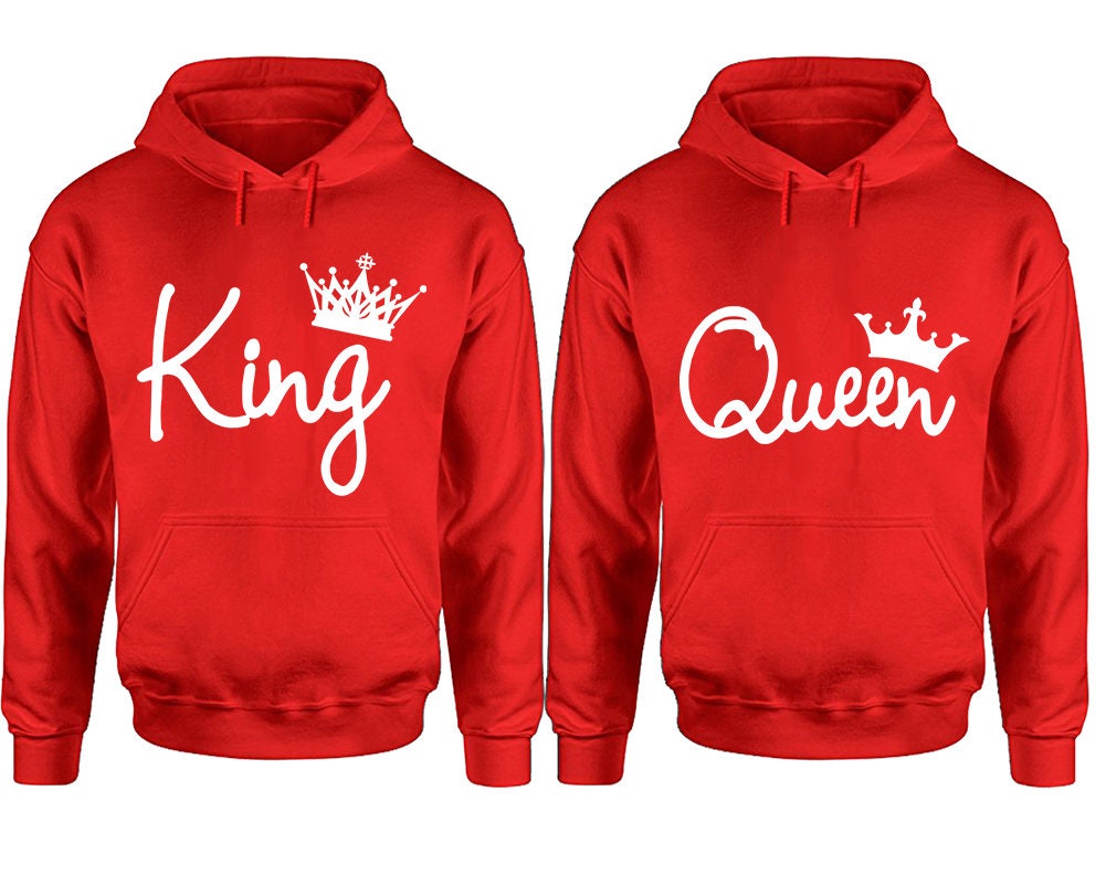 King Queen Couple Hoodies, Christmas hoodies, Married couple outfits, Matching Hoodies, Sweatshirt Pullover Hoodies SOLD Separately!!!