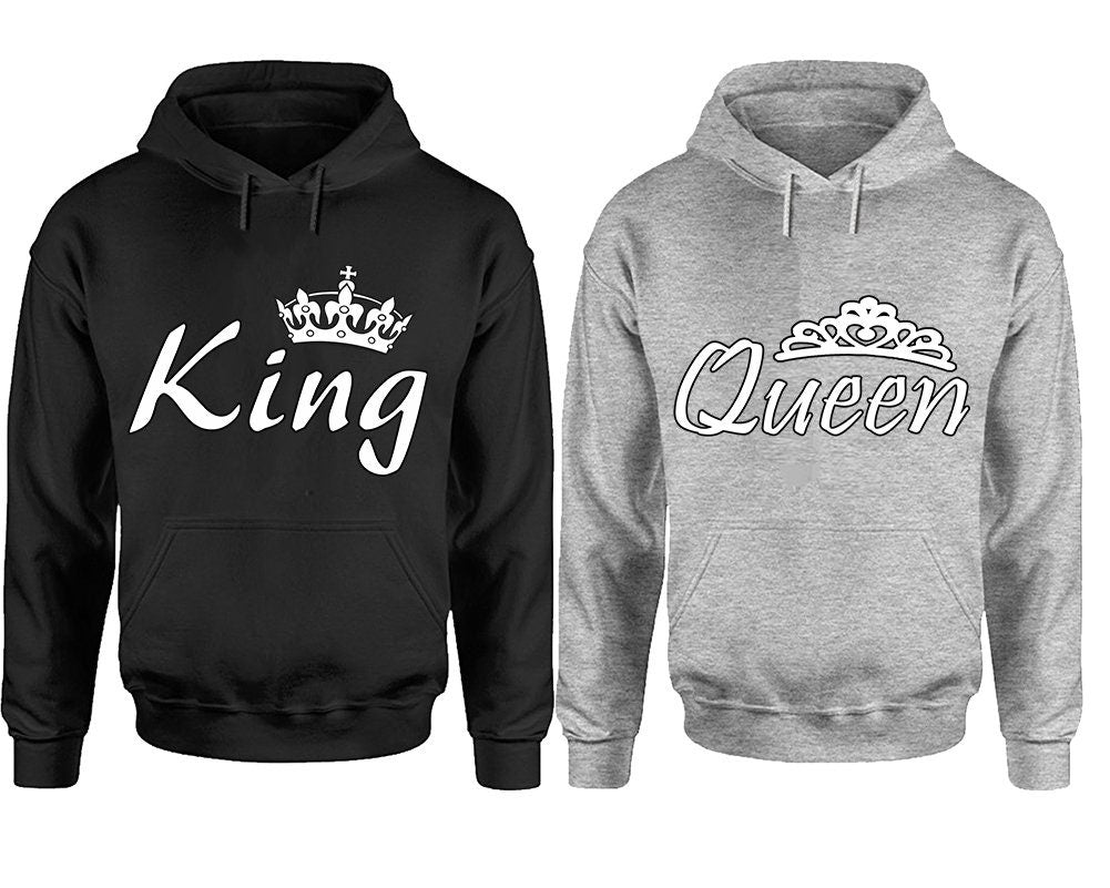 King Queen Couple Hoodies, Christmas hoodies, Christmas sweaters, Matching Hoodies, Sweatshirt Pullover Hoodies SOLD Separately!!!
