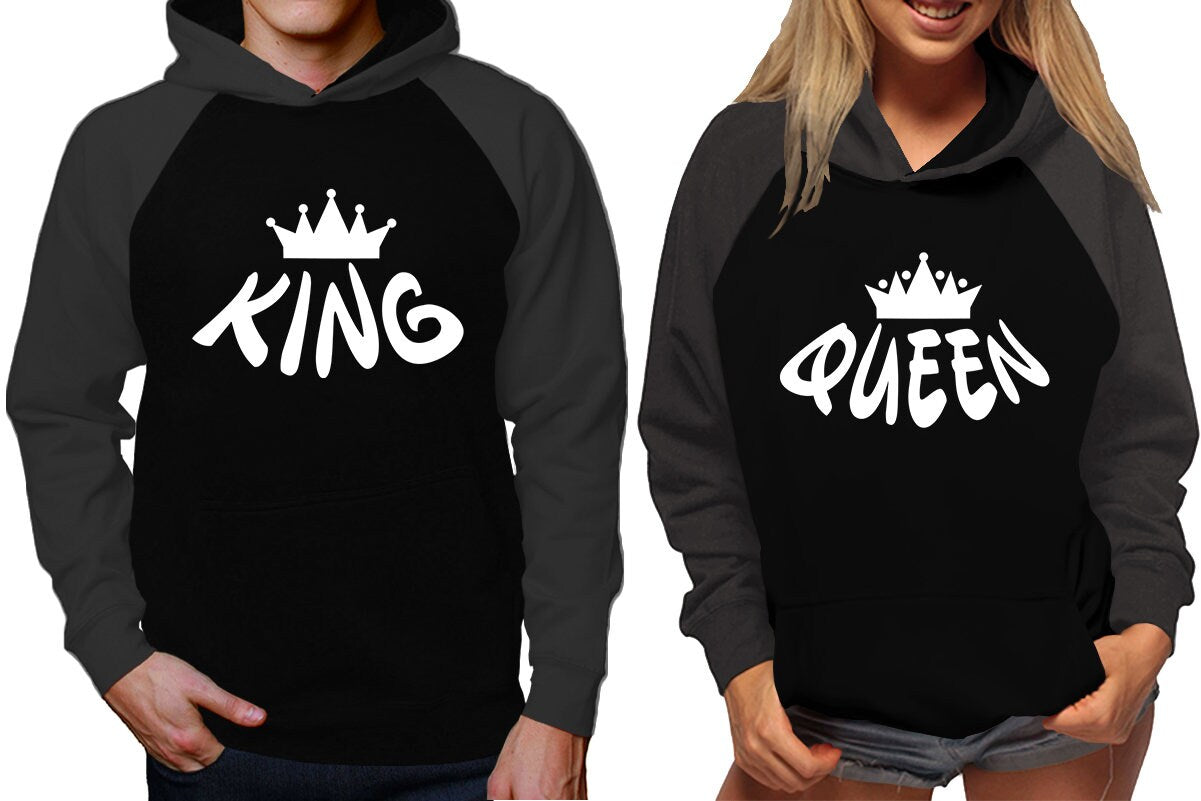 King Queen Crown  Hoodies, Couple sweaters  Christmas hoodies, Married couple outfits, Sweatshirt Pullover Hoodies SOLD Separately!!!