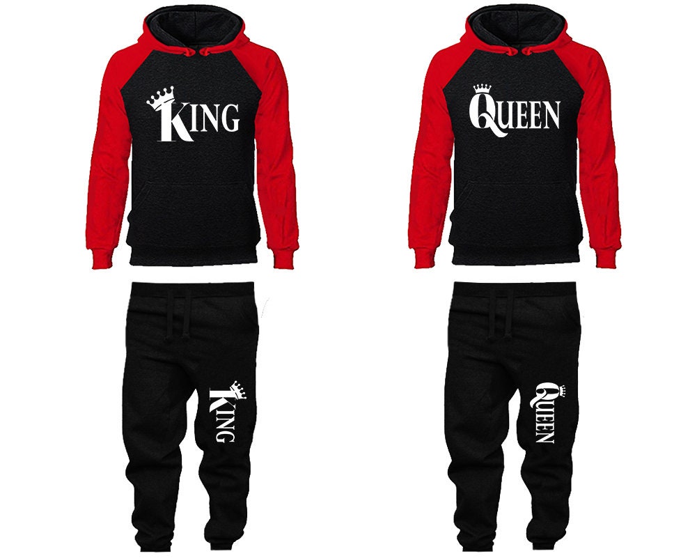 Christmas king queen Hoodie Jogger pants, Clothing, Women Joggers Men Joggers King Queen Hoodies Matching 4 items Sold Separately