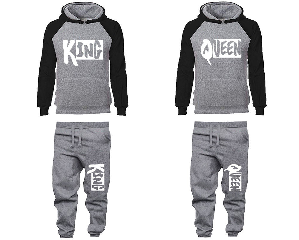king queen Couple Hoodie Jogger pants Christmas, Clothing, Women Joggers Men Joggers Hoodies Matching 4 items Sold Separately