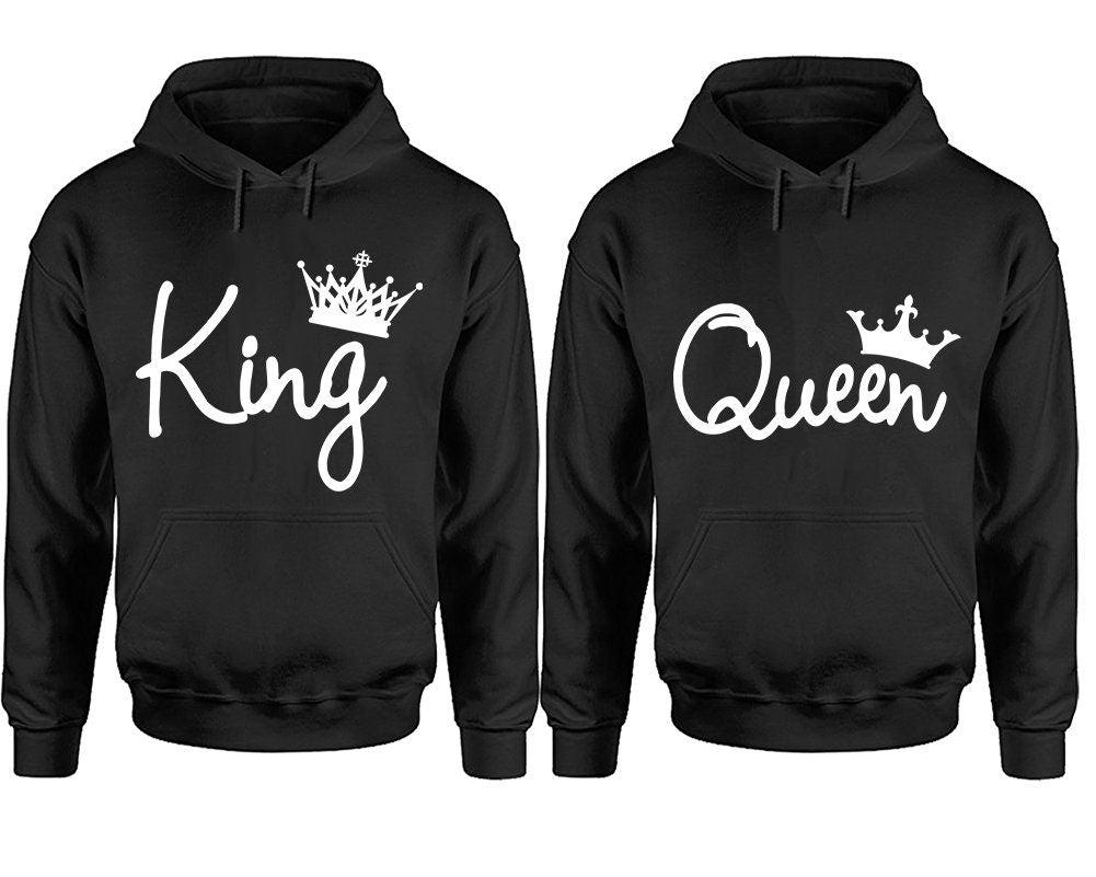 King Queen Couple Hoodies, Christmas hoodies, Married couple outfits, Matching Hoodies, Sweatshirt Pullover Hoodies SOLD Separately!!!