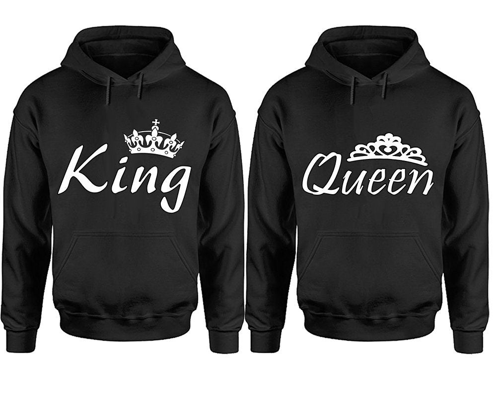 King Queen Couple Hoodies, Christmas hoodies, Christmas sweaters, Matching Hoodies, Sweatshirt Pullover Hoodies SOLD Separately!!!