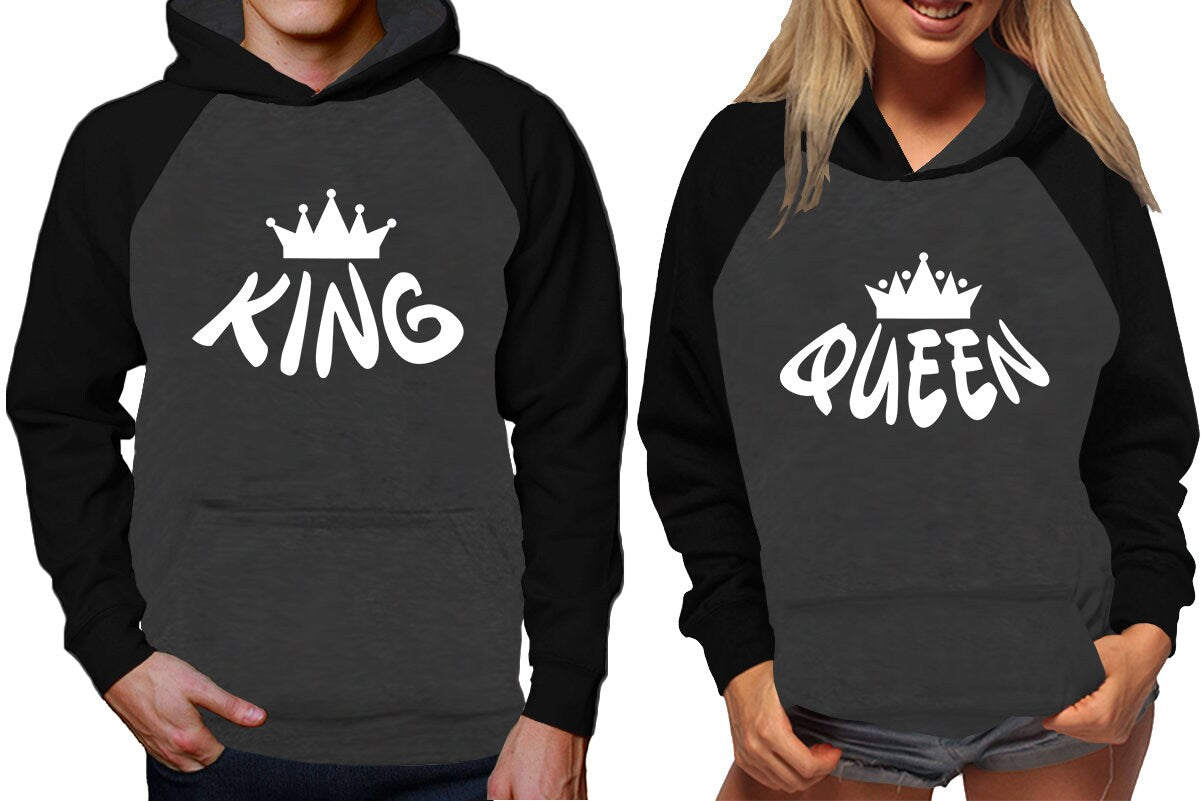 King Queen Crown  Hoodies, Couple sweaters  Christmas hoodies, Married couple outfits, Sweatshirt Pullover Hoodies SOLD Separately!!!