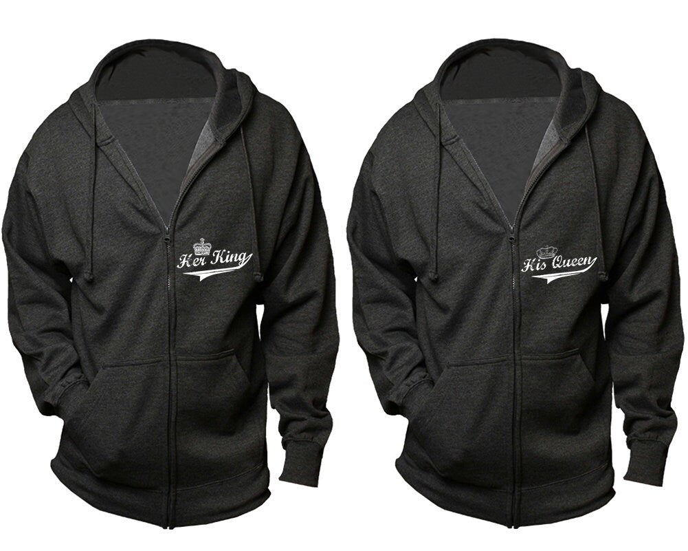 His queen Her king Zip up hoodies, Couple hoodies, Couple jackets, christmas jackets sold separately