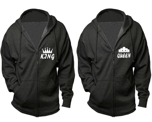 Zip up hoodie Jackets king queen, Christmas party outfits, sold separately