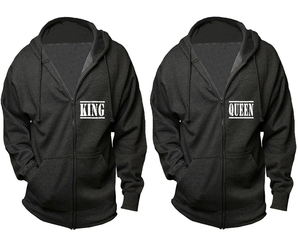 boyfriend girlfriend hoodies, King queen matching zip up  jackets, Christmas hoodies sold separately