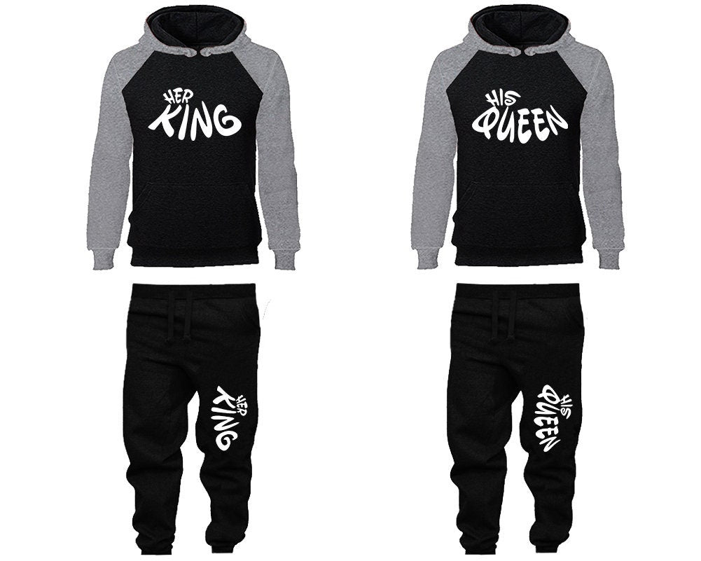 Christmas Her king His Queen Hoodie Jogger, Clothing, Women Joggers Men Joggers King Queen Hoodies Matching 4 items Sold Separately