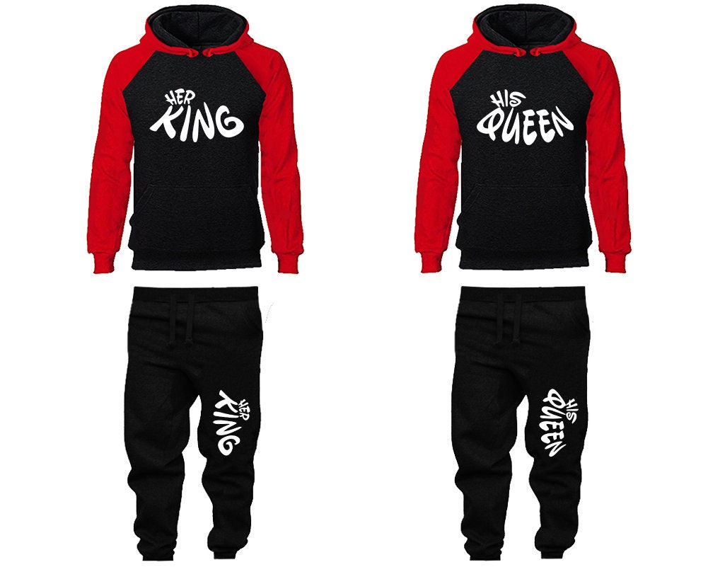 Christmas Her king His Queen Hoodie Jogger, Clothing, Women Joggers Men Joggers King Queen Hoodies Matching 4 items Sold Separately