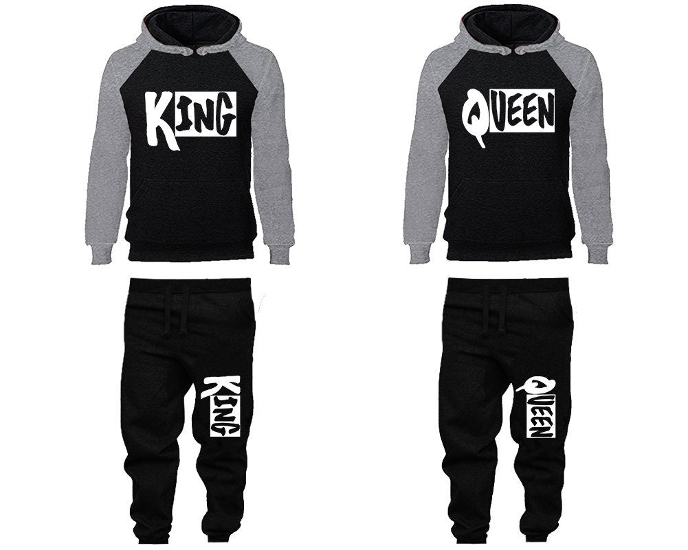 king queen Couple Hoodie Jogger pants Christmas, Clothing, Women Joggers Men Joggers Hoodies Matching 4 items Sold Separately
