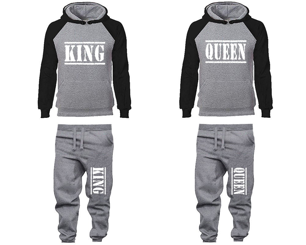 Holiday Gift king queen Couple Hoodie Jogger pants Christmas, Clothing, Women Joggers Men Joggers Hoodies Matching 4 items Sold Separately