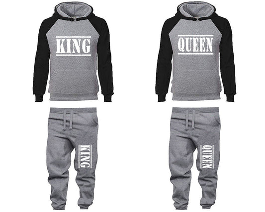 Holiday Gift king queen Couple Hoodie Jogger pants Christmas, Clothing, Women Joggers Men Joggers Hoodies Matching 4 items Sold Separately