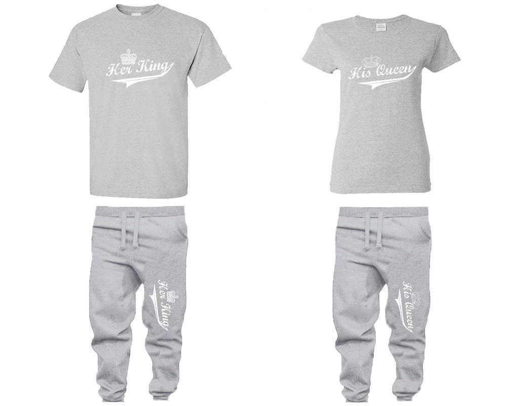 Her King His Queen Couple Shirts, Queen King  Matching Unisex Joggers Couple 4 items sold separately