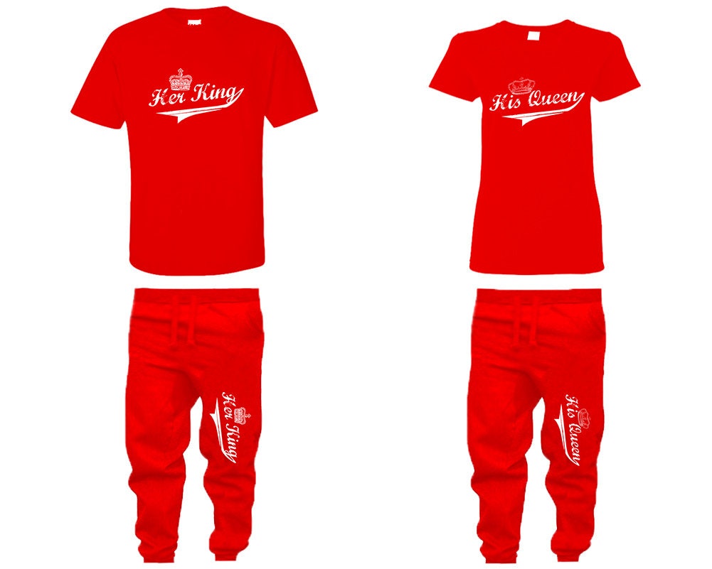 Her King His Queen Couple Shirts, Queen King  Matching Unisex Joggers Couple 4 items sold separately