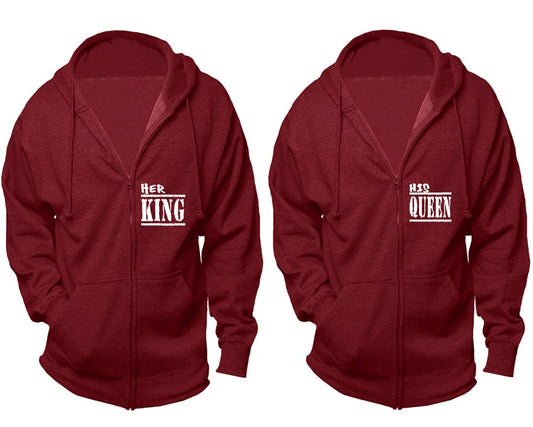 Christmas King queen hoodies, zip up  jackets, married hubby wifey, sold separately