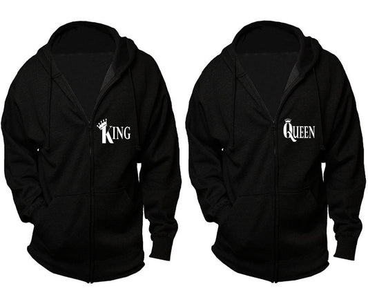 King queen Christmas outfits for couples, zip up  hoodies, christmas gift, Xmas party sold separately