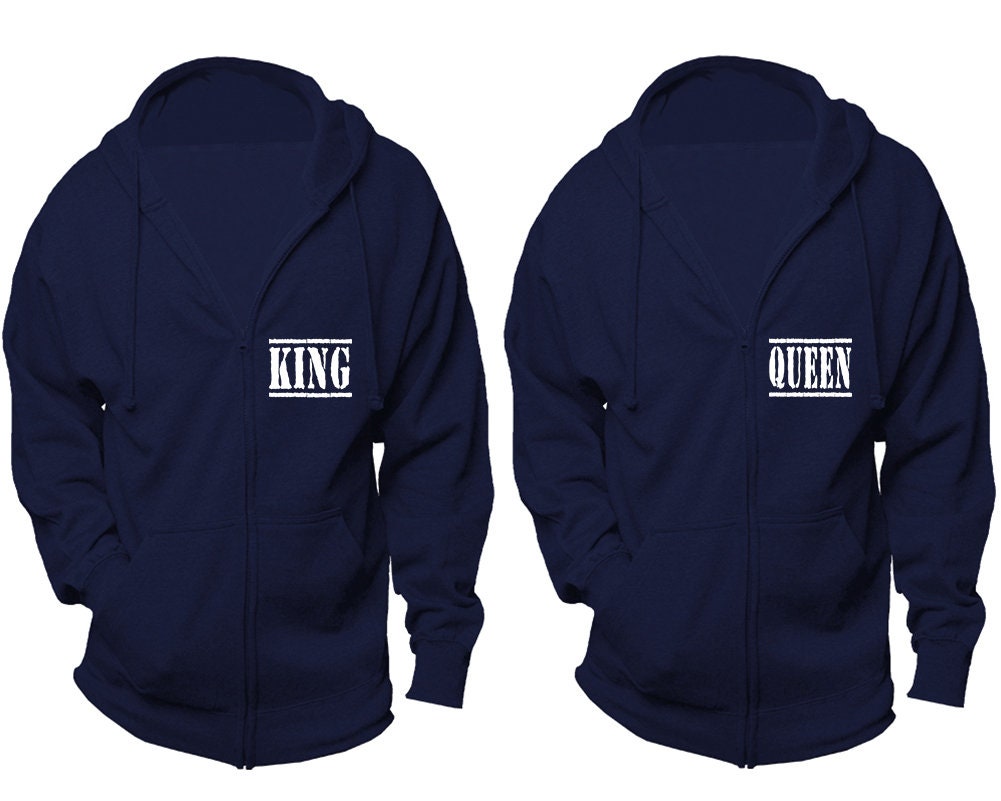 boyfriend girlfriend hoodies, King queen matching zip up  jackets, Christmas hoodies sold separately