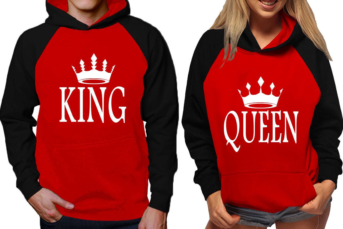 Valentines day couple hoodies king Queen, Valentines day shirts, Romantic  couple outfits, Sweatshirt Pullover Hoodies SOLD Separately!!