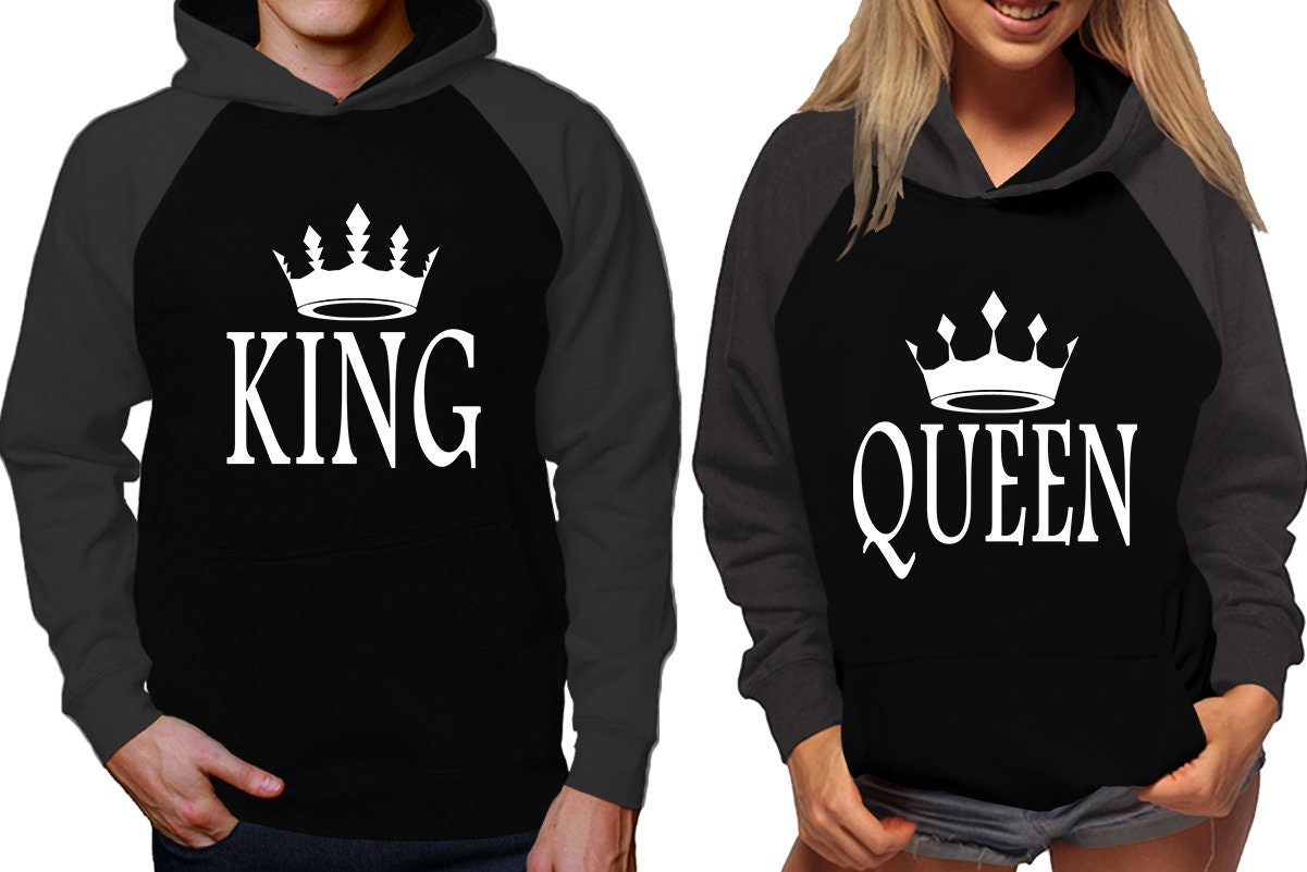 Valentines day couple hoodies king Queen, Valentines day shirts, Romantic  couple outfits, Sweatshirt Pullover Hoodies SOLD Separately!!