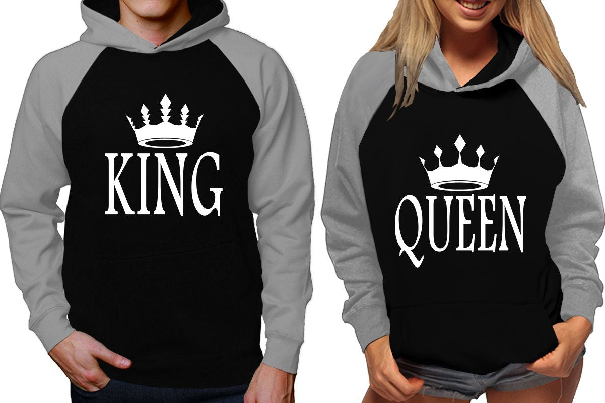 Valentines day couple hoodies king Queen, Valentines day shirts, Romantic  couple outfits, Sweatshirt Pullover Hoodies SOLD Separately!!