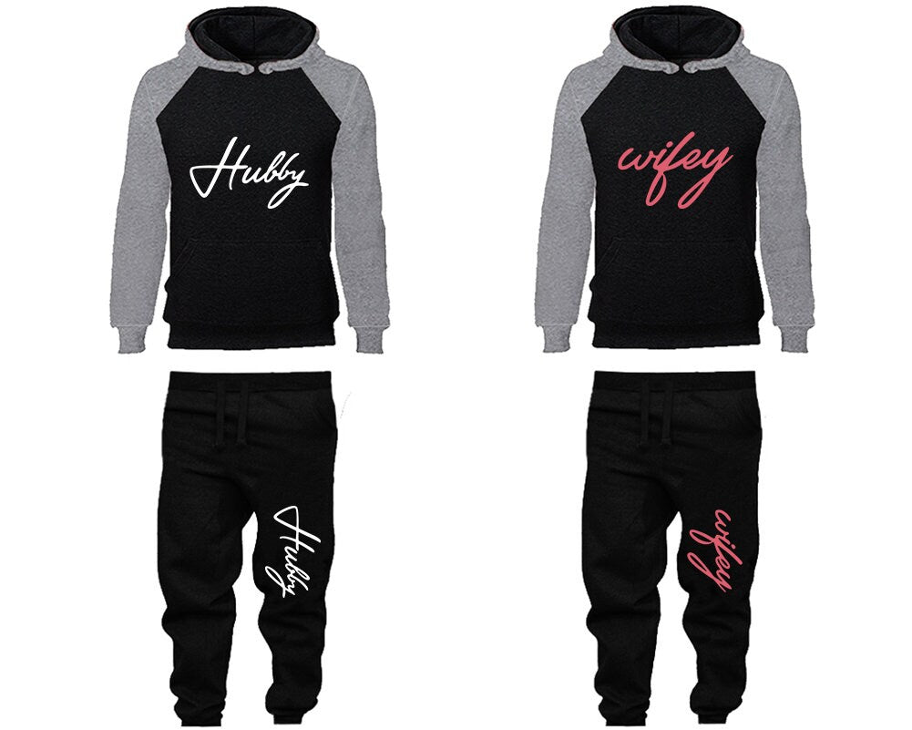 Couple Hubby Wifey Hoodie Jogger Pants  Clothing, Women Joggers Men Joggers King Queen Hoodies Matching  4 items Sold Separately