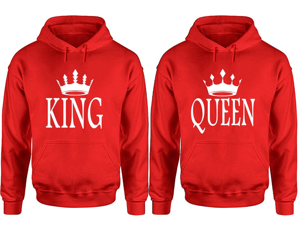 king queen matching couple hoodies, married couple sweatshirts, Sweatshirt  Pullover Hoodies, Sold Separately!!!