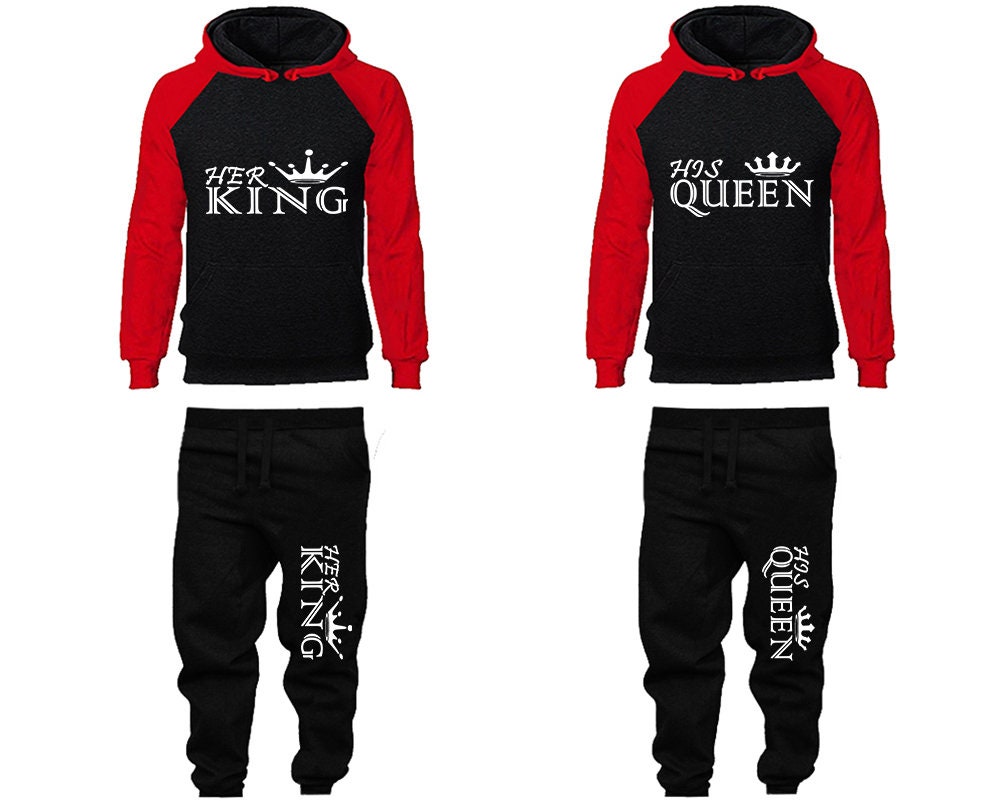 Her King His Queen Hoodie Jogger pants, tracksuits, sweatsuits Women Joggers Men Joggers King Queen Hoodies Matching 4 items Sold Separately