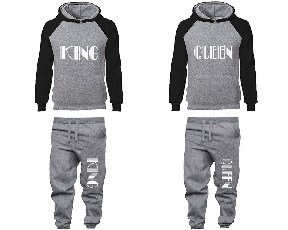 King Queen couple tracksuits Hoodie Jogger pants sweatsuit Women Jogger Men Jogger King Queen Hoodies Matching 4 items Sold Separately