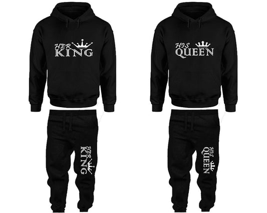 Her King His Queen Hoodie Jogger pants valentine Clothing, Women Joggers Men Joggers King Queen Hoodies Matching 4 items Sold Separately