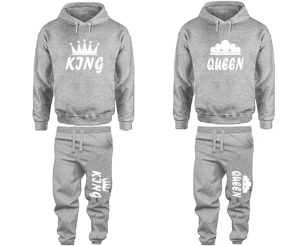 King Queen tracksuits Hoodie Jogger pants Clothing, Women Joggers Men Joggers King Queen Hoodies Matching 4 items Sold Separately